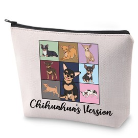 BLUPARK Chihuahua Dog Cosmetic Bag Chihuahua Mama Gift Chihuahua's Version Makeup Bag Gift For Dog Owner (Chihuahua's Version)