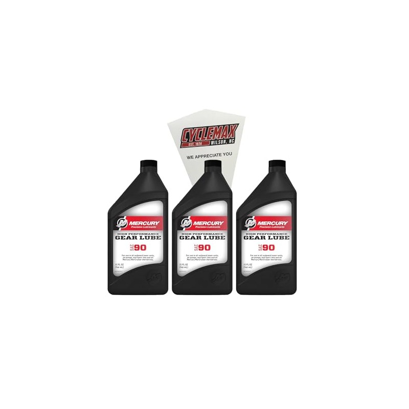 Cyclemax Three Pack compatible with Mercury 8M0222063 SAE 90 High