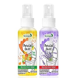 Set of 2 Fresh Toilet Pre Use Sprays - Fresh Citrus and Lavender Scents - Pre-Poop Spray - Minimizes Foul Odors (2)