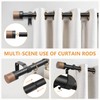 Adjustable Rustic Wood Curtain Rods for Windows 32-144 Inch,Black