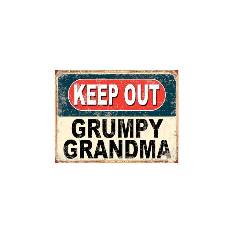 Shawprint Keep Out Grumpy Grandma Funny Metal Signs Home Pub