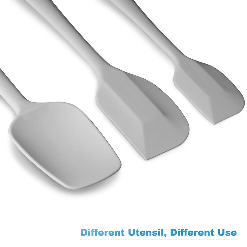Silicone Spatula 3-piece Set, Ergonomic Handle High Heat-Resistant Spatulas, Non-stick