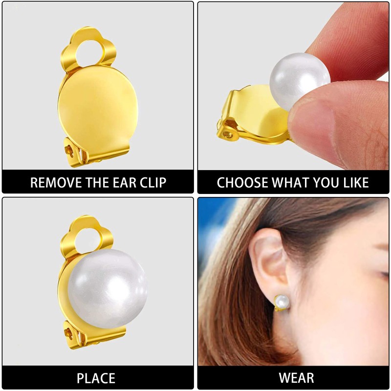 SANNIX 60-Piece Round Flat Back Earring Set: Non-Pierced Clip-On Earring