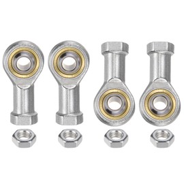 TA-VIGOR 4Pcs SI8TK PHSA8 M8 Female Rod End Bearings, M8x1.25 Right Hand Thread Joint Bearings, Self-Lubricating 8mm Ball Rod Ends with Jam Nuts, Zinc-Plated Steel Housing for Motion Control