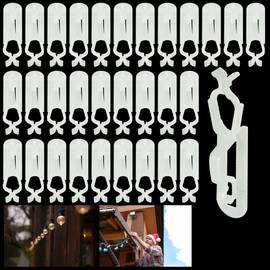 EQUIJUANCE Christmas Light Hook,Gutter Clips for Hanging Outdoor Lights,Party Decorations,Suitable for C9 C7 C Universal Drainage Ditch, Suitable for Roofs, Ridge Lines, Fences. (50, White)