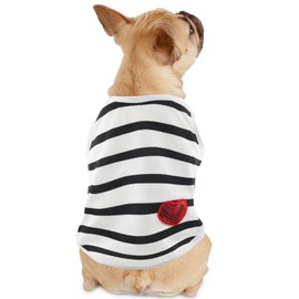 Pet Dog Striped T-Shirt Dogs Cats Cotton Vest Spring Summer Pet Apparel Tee Shirt Suitable for Small Medium Large Pets French Bulldog Bichon Clothes