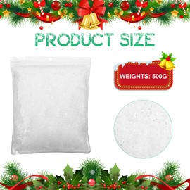 HAOWANWW 500g Fake Snow White Artificial Snow Christmas Artificial Snow Flakes White Artificial Snow Winter Powder Snowflake Decor Artificial Snowflakes for Christmas Tree Holiday Winter Party Decor