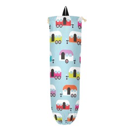 Happy Camper Caravan Plastic Bag Holder, Reusable Grocery Bag Holder Wall Mount Plastic Bag Organizer Washable Shopping Bags Carrier ​for Home Kitchen,1 Pack