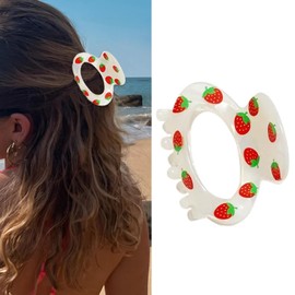Strawberry Hair Claw Clips for Women Aesthetic Claw Clips for Thick Thin Back to School Teacher Clip Strawberry Birthday Party Gifts Cute Spring Summer Barrettes Fruit Claws Hair Accessories 1Pcs