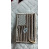 U.S. Flag embroidered patch coyote brown desert tan 2x3" subdued