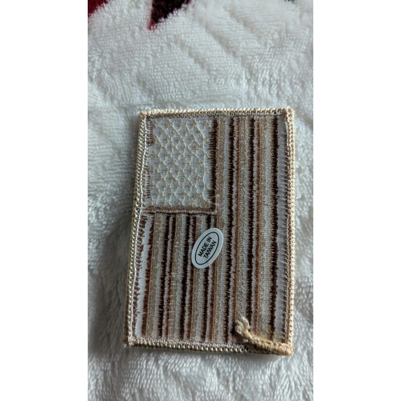 U.S. Flag embroidered patch coyote brown desert tan 2x3" subdued