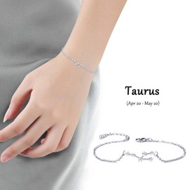 BOCHOI 12 Zodiac Sign Bracelets for Women, Girls, Mum, Daughter, Girlfriend, Gift, Birthday Bracelet, Silver/Gold/Rose Gold, Stainless Steel