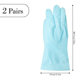 GLADFRESIT 2 Pairs Washing Up Gloves, Rubber Non-Slip Waterproof Cleaning Gloves with Cotton Lining, Durable Dishwashing Gloves for Kitchen
