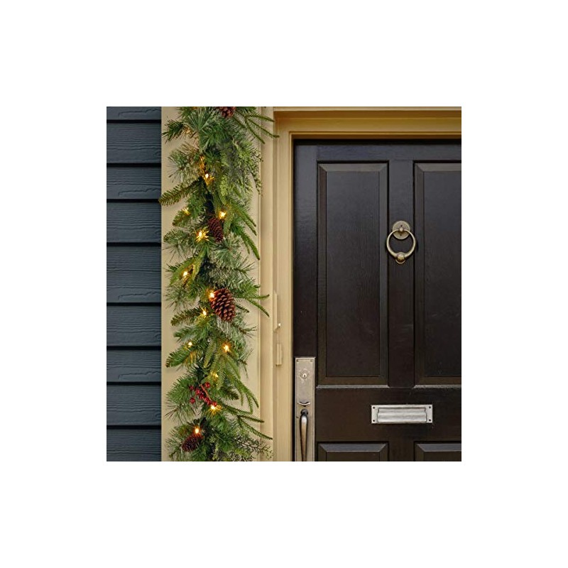 National Tree Company 9 ft Pre-Lit Colonial Fir, Artificial Christmas