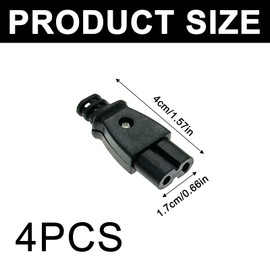 IEC320 C7 2-Pin Plug, Straight Socket, 250 V AC 2.5 A, Device Plug, AC Power Connection, AC 250 V Inlet Module, Power Connector, Device Plug Socket for Electrical Appliances (4 Pieces)