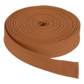 Rebower Nylon Webbing Strap, 10 Yards x 1 Inch Polypropylene Webbing Lightweight Strapping Backpack Band for DIY Gear Repair Outdoor Luggage Cargo Straps, Brown