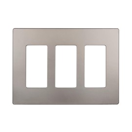 ENERLITES Elite Series Screwless Decorator Wall Plate Child Safe Outlet Cover, Size 3-Gang 4.68" H x 6.53" L, Unbreakable Polycarbonate Thermoplastic, SI8833-NK, Glossy, Nickel