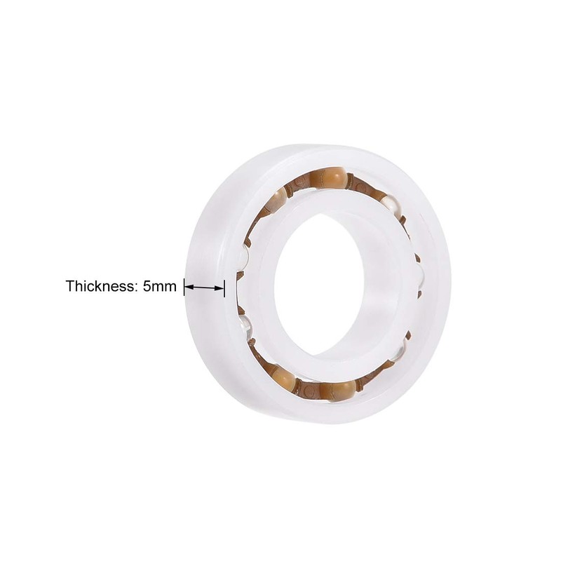 sourcing map 6800 Plastic Bearings 10x19x5mm Glass Ball Nylon Cage