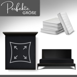 Leonado Vicenti Classic Fitted Sheet, 100% Jersey Cotton, in Many Colours and Sizes, Dimensions: 180 x 200 cm - 200 x 200 cm, Colour: Black