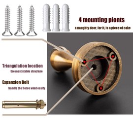 Solid Mental Magnetic Door Stop, Wall Mounted, Bronze, 2 Pack