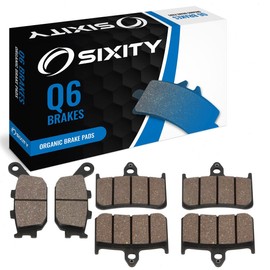 Sixity Q6 Front Rear Organic Brake Pads compatible with Honda CB900F 919 2002-2007 Complete Set