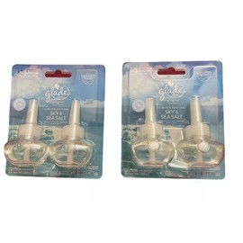 Glade sky & sea salt Limited Edition Plugins Scented Oils Refills 4 Refills 2- Pack of 2