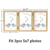 ORIVAN 5x7 Triple Picture Frame Hinged 3 Photos Folding Photo