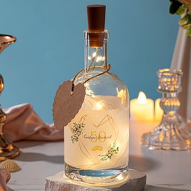 BBTO LED Bottle Light with Saying Golden Wedding Gift 50th Wedding Anniversary Gift Ideas Gift Golden Wedding Gift for 50th Wedding Anniversary for Parents Couples 50 Years Wedding Anniversary Gift