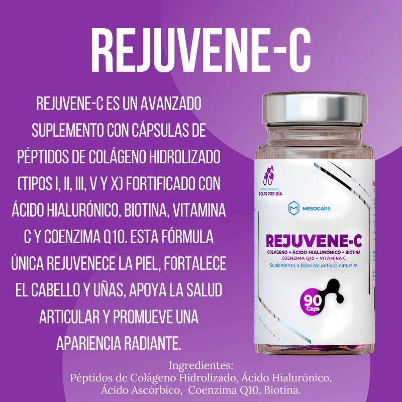 Suplemento Rejuvene-c Colgeno cido Hialurnico Mesocaps Sin Sabor