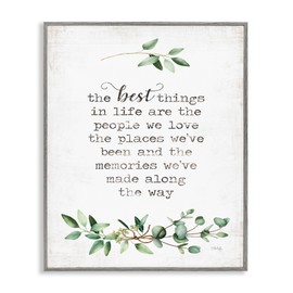 Stupell Industries The Best Things In Life Are People Plants Typography Gray Framed Wall Art, 16 x 20, Multi-Color