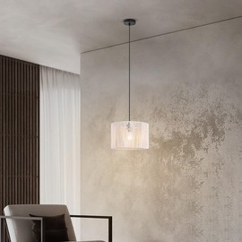 Home Sweet Home Bohemian Paper Rope Shade | White | Diameter 30 x 20 cm, E27 Lamp Holders | Can be Used with Pendant Light and Table Lamps | Suitable for Living Room or Dining Room