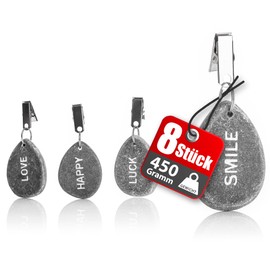 BigDean Pack of 8 tablecloth weights for outdoor use, made of natural stone, with robust clip for attaching, tablecloth holder for indoor and outdoor use, 8 x 55 g, total 440 g