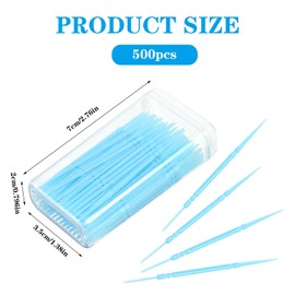 Ptwola 500pcs Double Head Dental Floss Interdental Brush 2-in-1 Disposable Plastic Multicolor Dental Pick Braces Cleaner Brush Oral Care Toothpicks (5 Pack, 100pcs/Box)