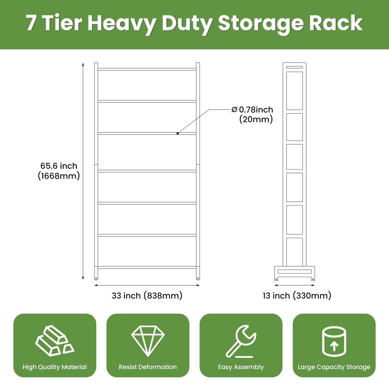 3D Printer Filament Rack, 7-Tier Heavy Duty Filament Storage Shelf,