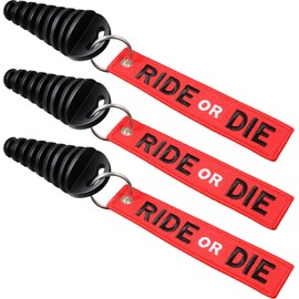 Frienda 3 Pieces 0.6-1.5 Inch Exhaust Tail Pipe Plug Muffler Exhaust Wash Plug with Rubber Silencer and 3 Pieces Red Streamer for Motorcycle Bike 2 Stroke