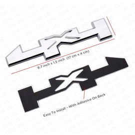 1Pc 4 x 4 Door Emblem Car Badge 4x4 Sticker Nameplate Letter Compatible with Sierra 1500 2500Hd 3500Hd SUV Truck (Chrome)