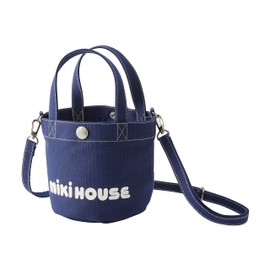 Mikihouse 10-8206-498 Tote Bag, Logo, Canvas, Small, Plain, Boys, Girls, Baby, Kids, Children's Clothes, Adults, Women, Mom, Mini Tote Bag, Mini Bag, Navy Blue