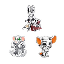 Doyafer 925 Sterling Silver Lion Charm Pendant Bead Set, Women'S Bracelet Necklace Charm Beads, Diy Charms Jewelry, Friends And Family Birthday Gifts