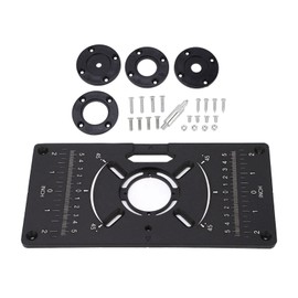 Router Plate Aluminum Alloy Router Table Insert Plate Trimming Machine Flip Board Black