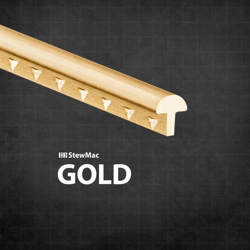 StewMac Gold Fretwire Wide/Pyramid for Guitar & Stringed Instruments, 46-foot