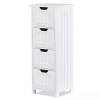 SEGAWE Bathroom Floor Storage Cabinet Freestanding Wooden Side Organizer with