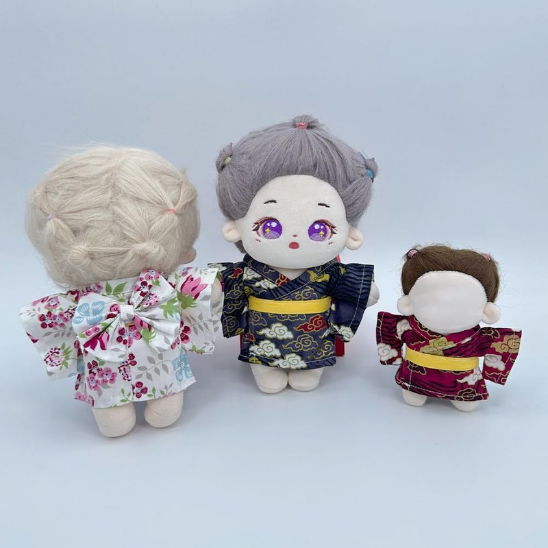 niannyyhouse 10cm 20cm Plush Doll Clothes Belt Kimono Yukata Sets