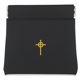 Good Shepherd Creations Coin Purse Style Rosary Pouch with Celtic Cross (Black)