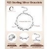 CASSIECA Women's 925 Sterling Silver Bracelets, Silver Bracelet, Layerd Charm