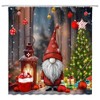 Christmas Gnome Shower Curtain Lovely Cute Gnomes Xmas Tree Gifts