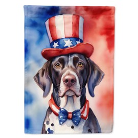 Caroline's Treasures DAC5721CHF German Shorthaired Pointer Patriotic American House Flag Large Porch Sleeve Pole Decorative Outside Yard Banner Artwork Wall Hanging, Polyester, House Size, Multicolor