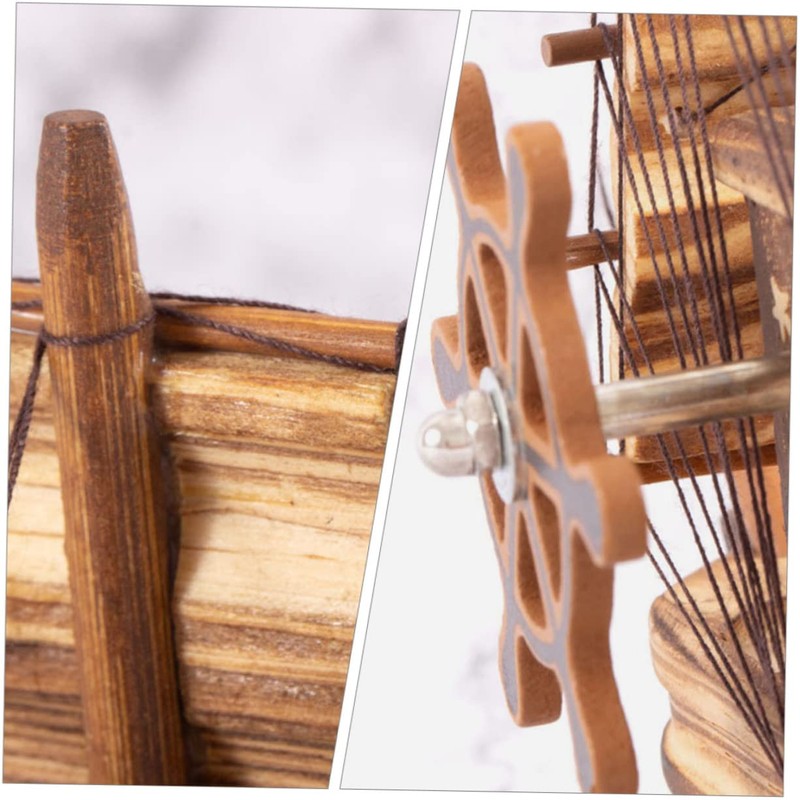 Operitacx Classic Wooden Sailboat Ornament Sailing Ship Model Toy Mediterranean