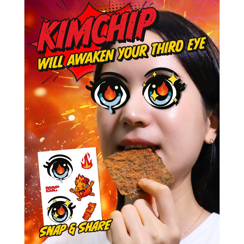 MAPDA KIMCHIP! Crispy Seaweed Snack (10 Packs) Spicy Kimchi Salsa