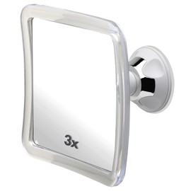 MIRRORVANA 3X Magnifying Shower Mirror for Fogless Shaving with Suction Cup, Shatterproof Surface and 360° Swivel, 6.3" x 6.3"