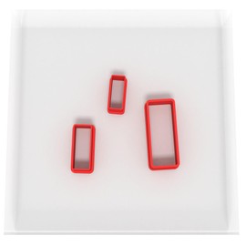 Custom Cutters Rectangle Shape Cutter | Mini/Tiny Plastic Cutter Set of 3 Fondant, Clay, Pastry, Icing, Jewellery 1.5CM + 2CM + 3CM v2